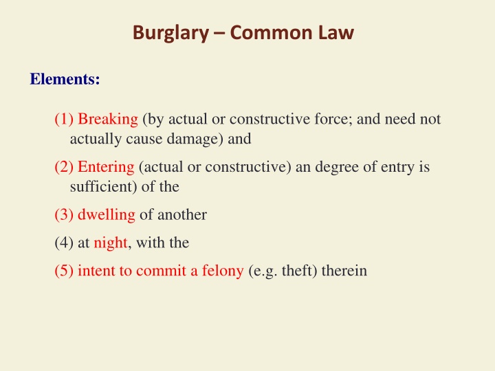 burglary common law