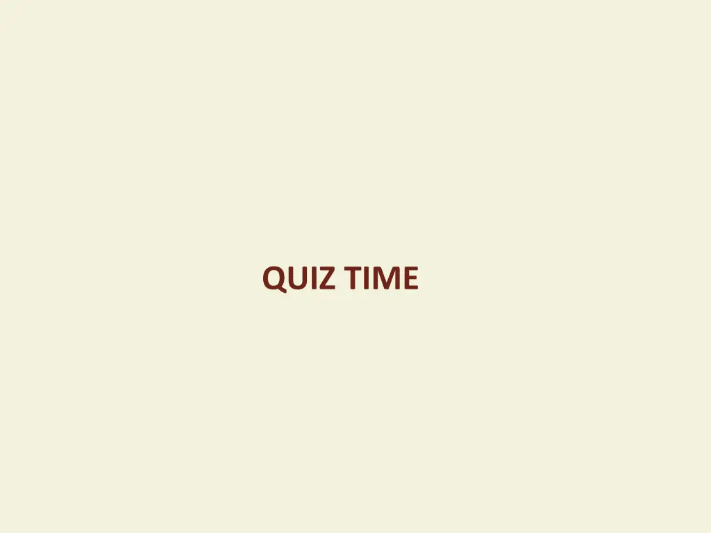 quiz time