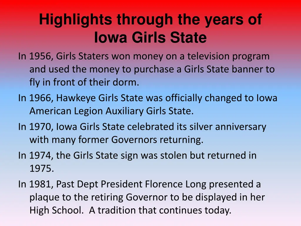 highlights through the years of iowa girls state