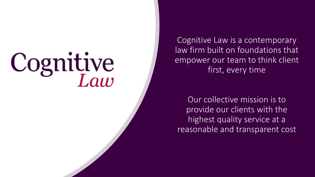 cognitive law is a contemporary law firm built