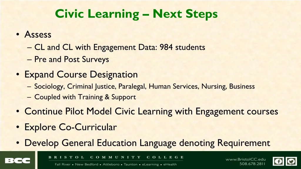 civic learning next steps