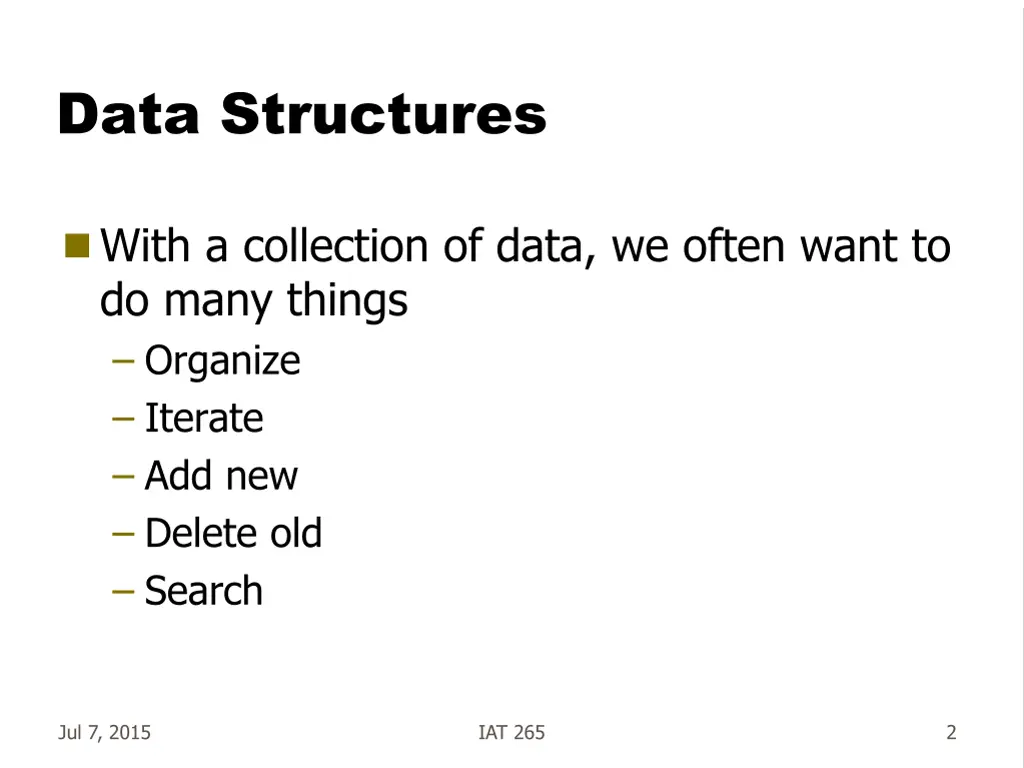 data structures