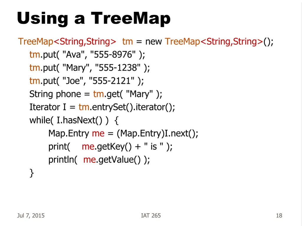 using a treemap