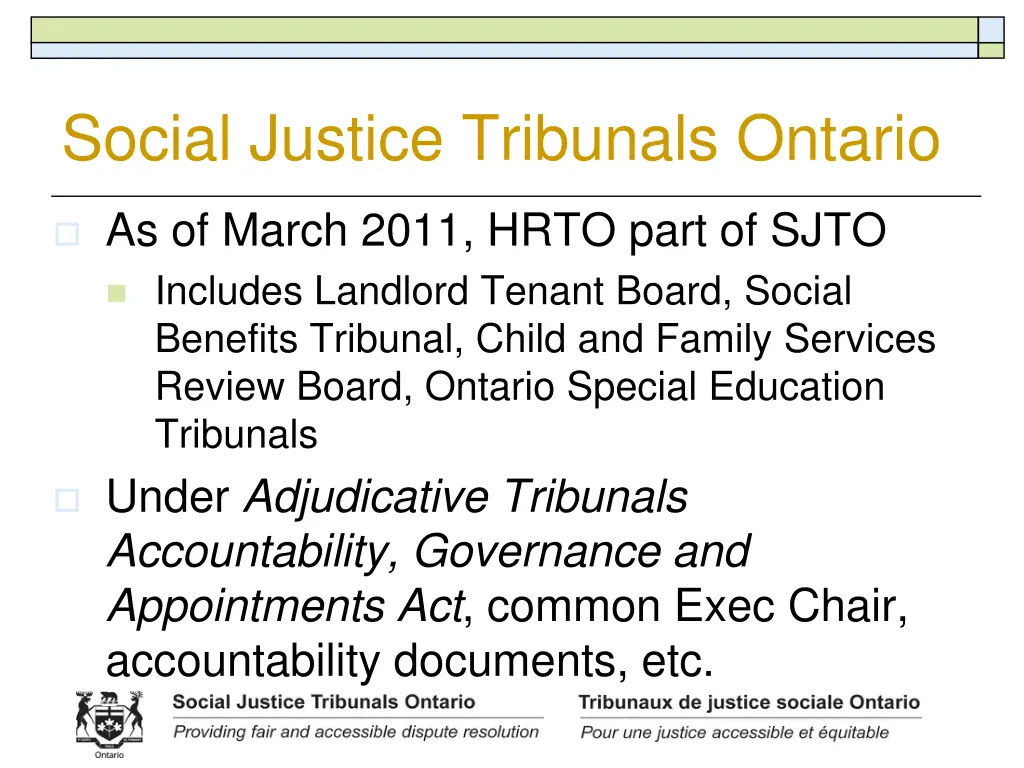 social justice tribunals ontario