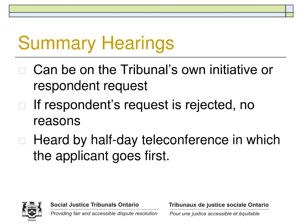 summary hearings 2