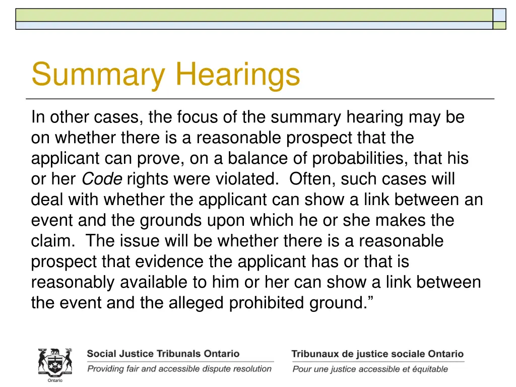 summary hearings 4