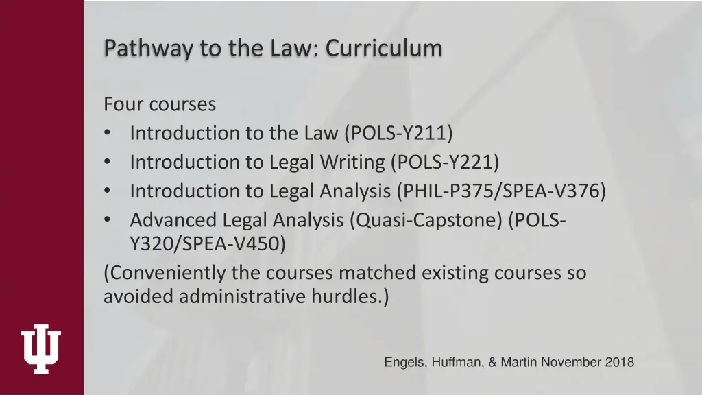 pathway to the law curriculum