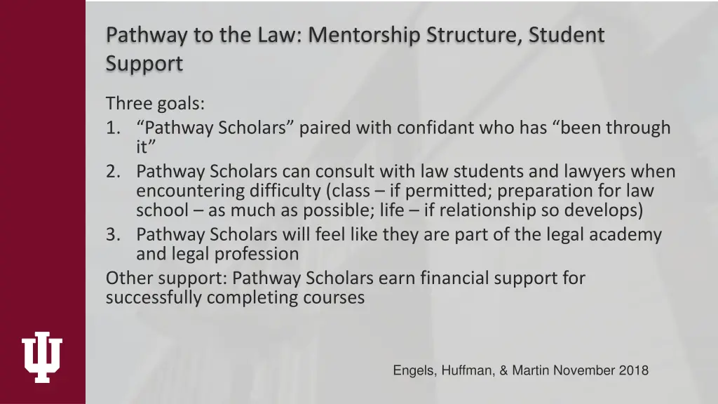 pathway to the law mentorship structure student