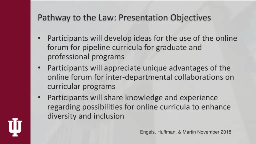 pathway to the law presentation objectives