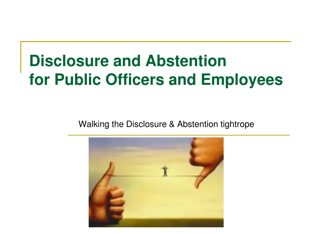 disclosure and abstention for public officers