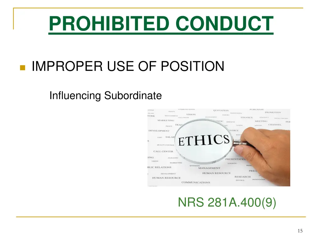 prohibited conduct 7