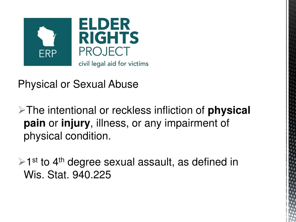 physical or sexual abuse