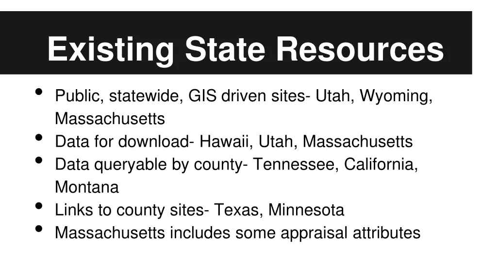 existing state resources public statewide