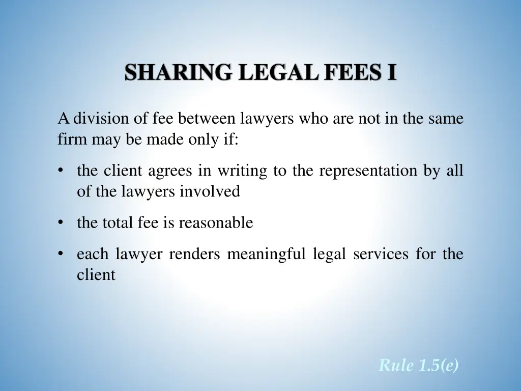 sharing legal fees i