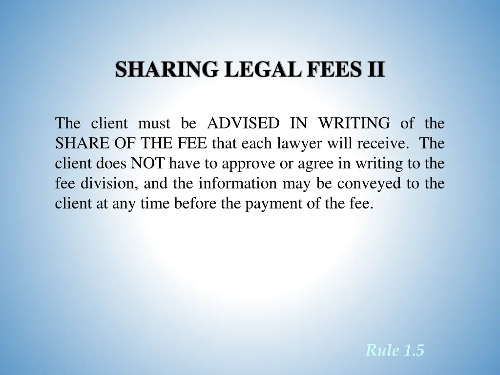 sharing legal fees ii