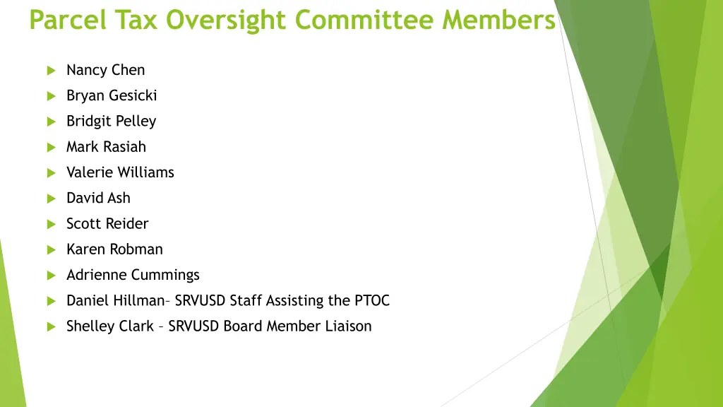 parcel tax oversight committee members