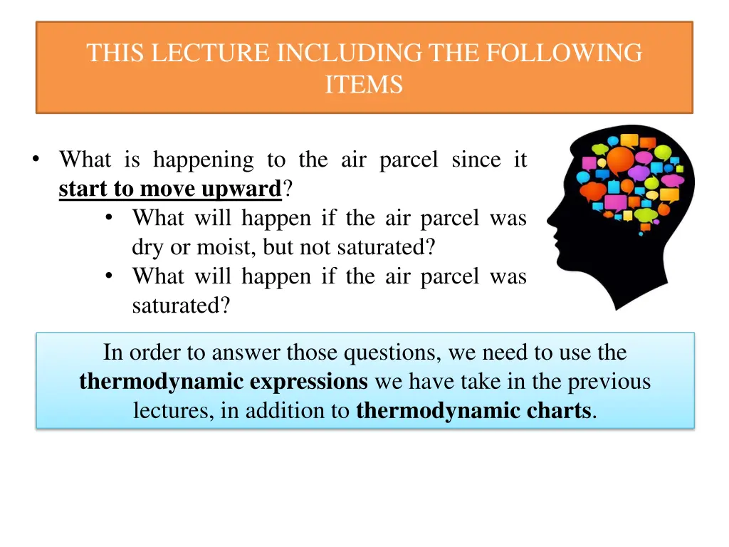 this lecture including the following items