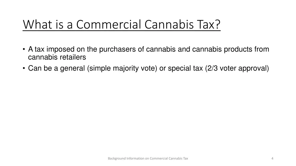 what is a commercial cannabis tax