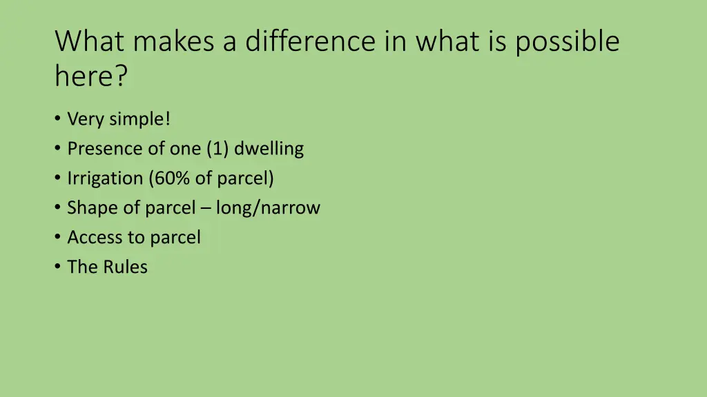 what makes a difference in what is possible here