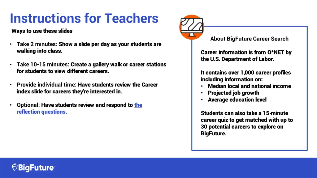 instructions for teachers ways to use these slides