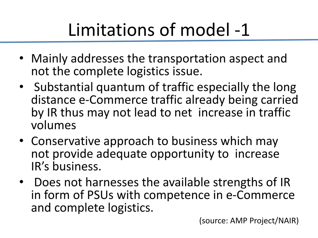 limitations of model 1