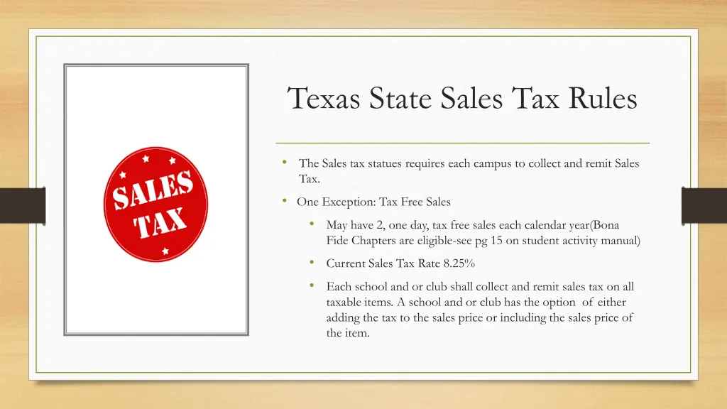 texas state sales tax rules