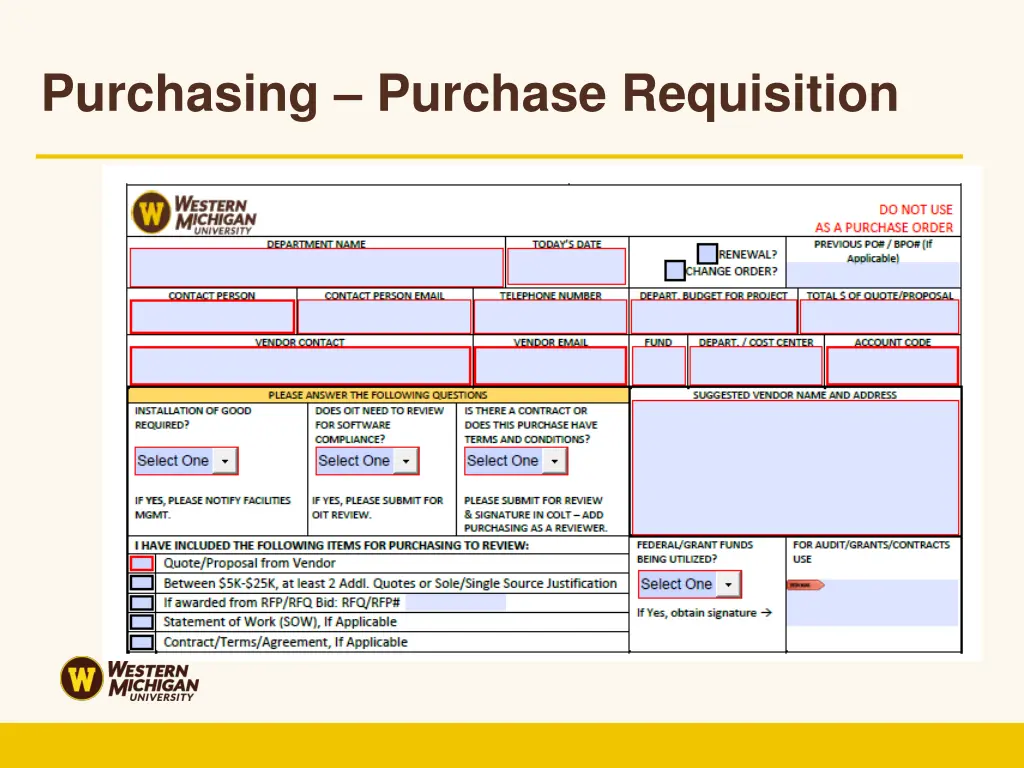 purchasing purchase requisition