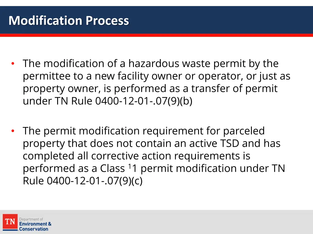 modification process