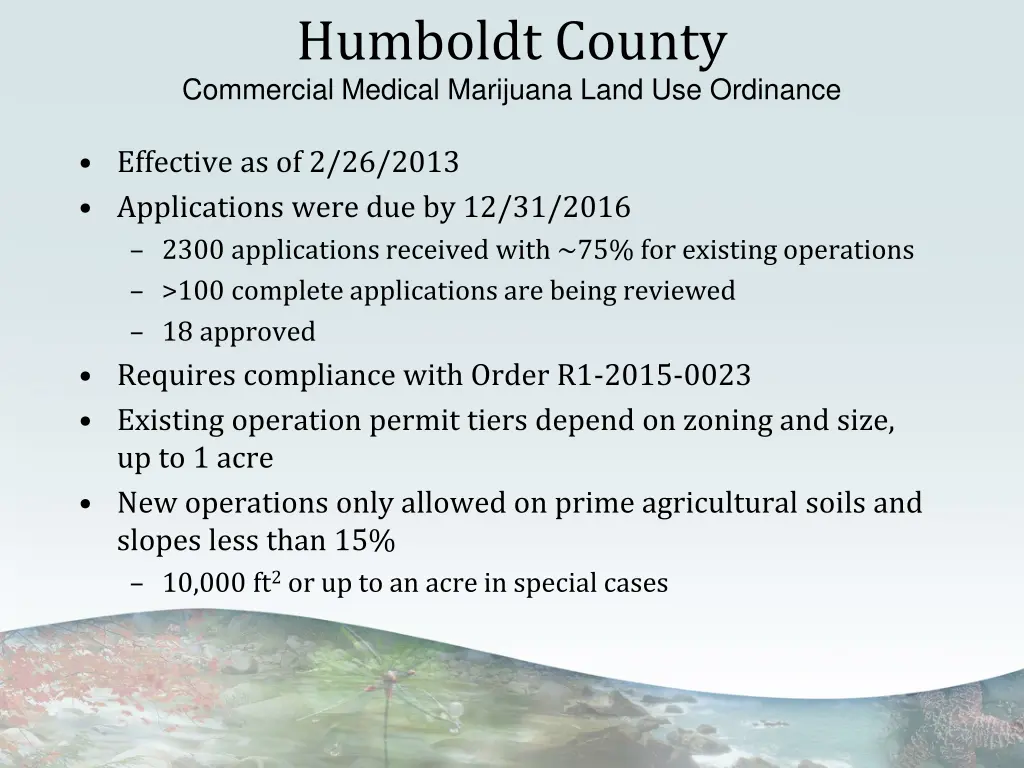 humboldt county commercial medical marijuana land