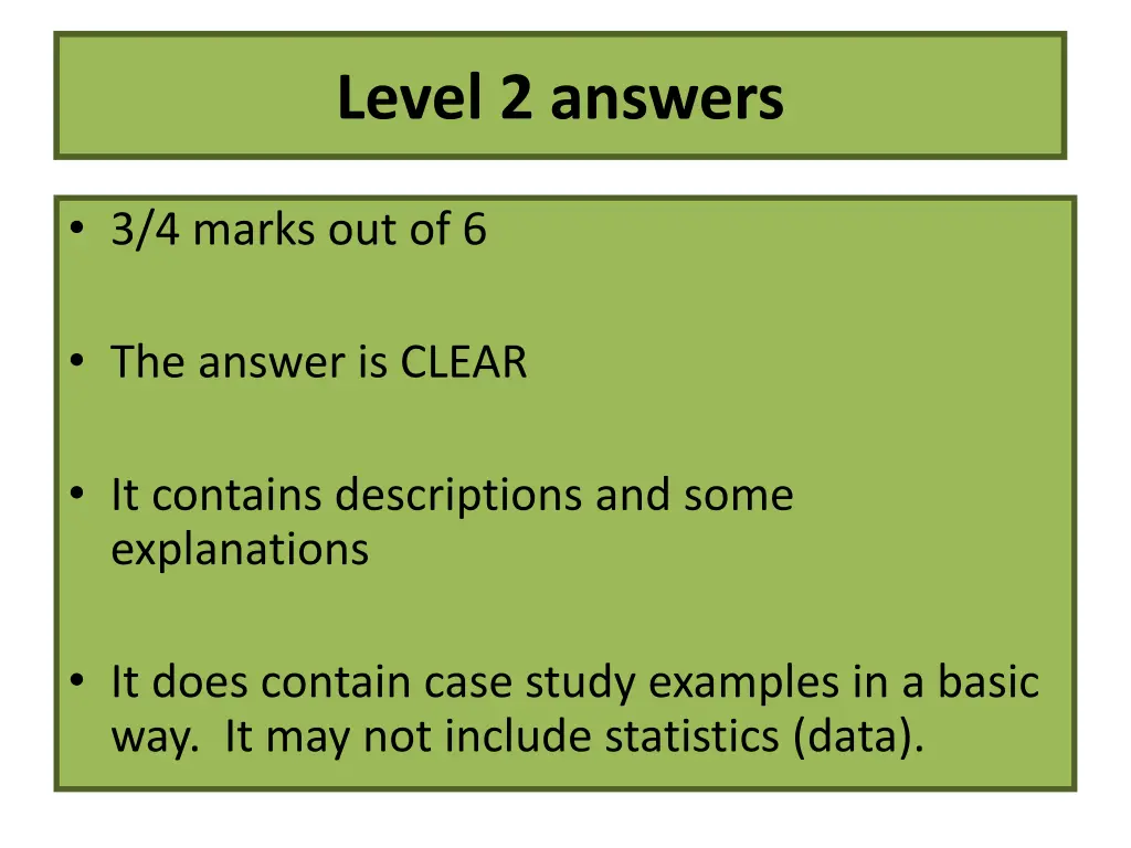 level 2 answers