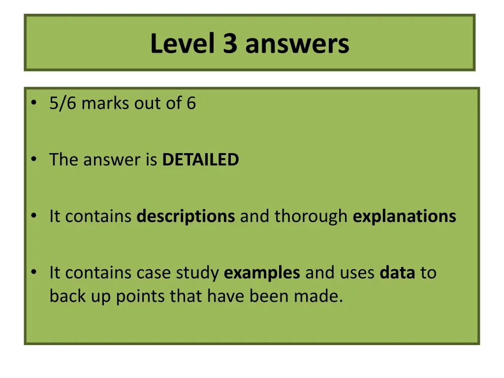 level 3 answers