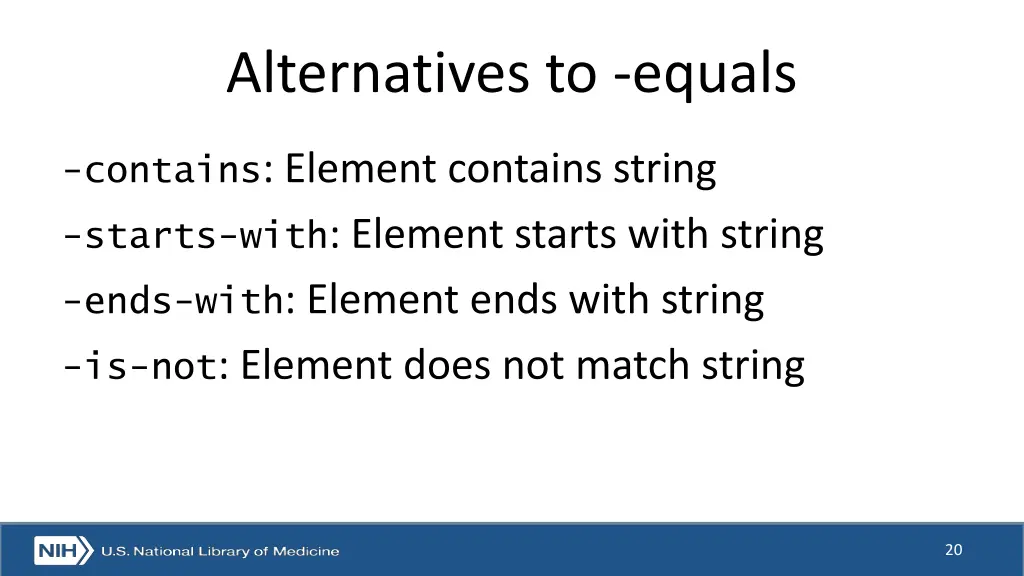 alternatives to equals