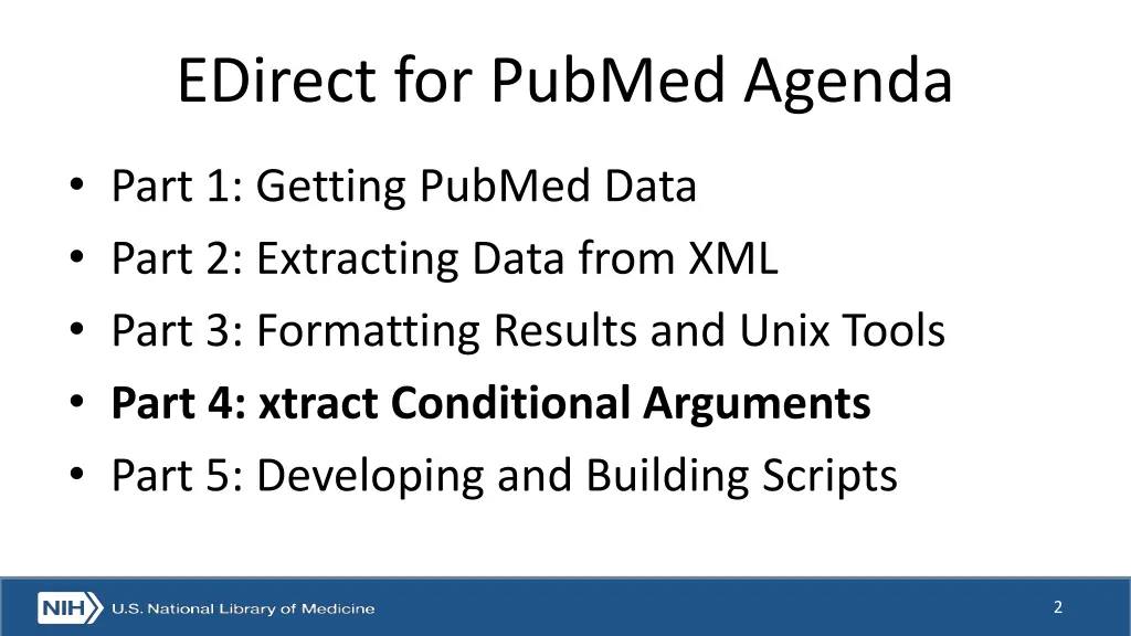 edirect for pubmed agenda