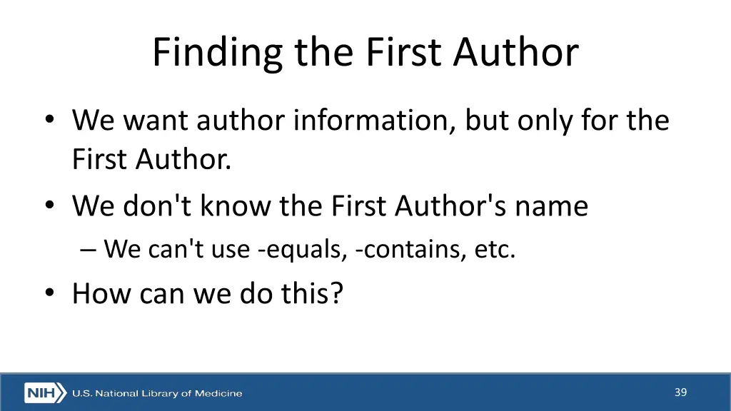 finding the first author