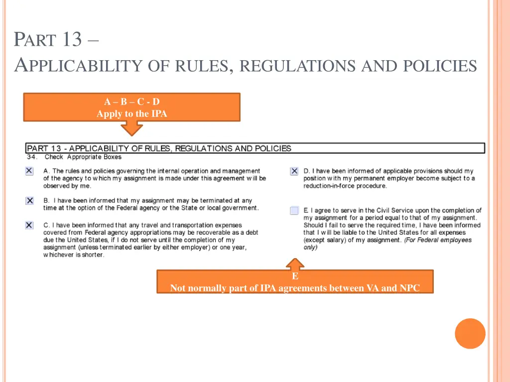 p art 13 a pplicability of rules regulations