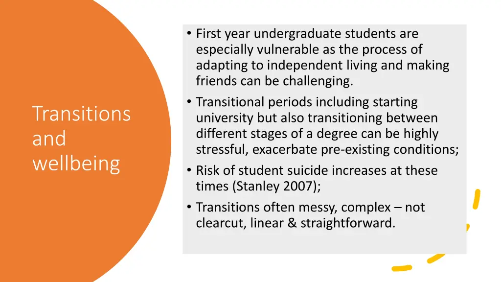 first year undergraduate students are especially