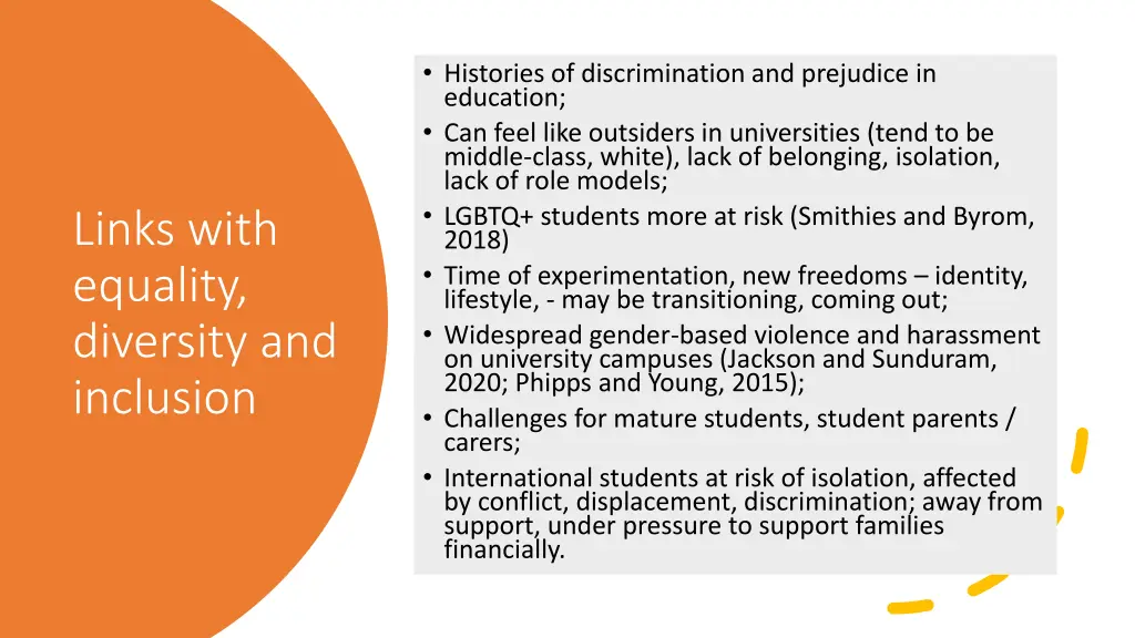 histories of discrimination and prejudice