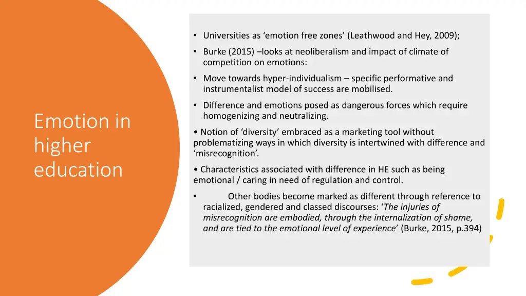 universities as emotion free zones leathwood