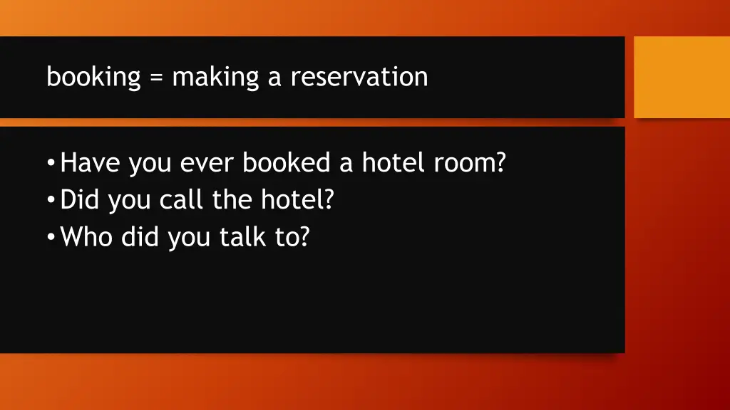 booking making a reservation