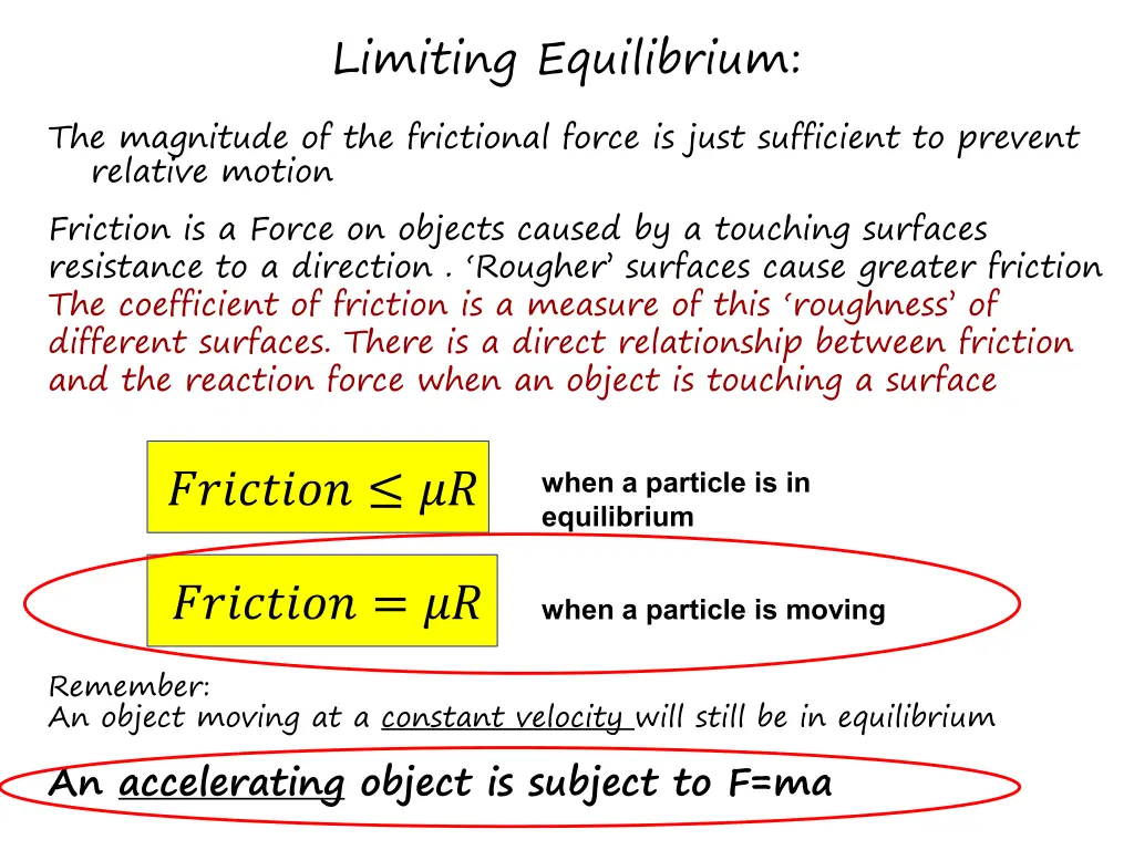 limiting equilibrium