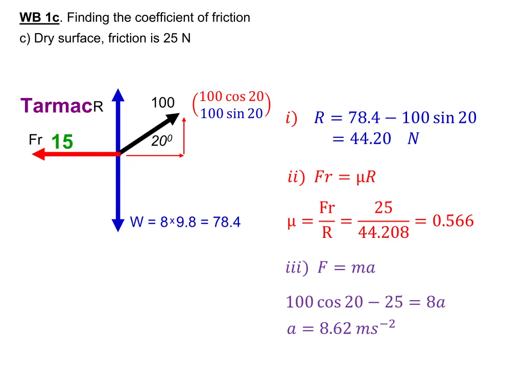 wb 1c finding the coefficient of friction