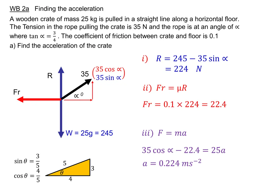 wb 2a finding the acceleration a wooden crate