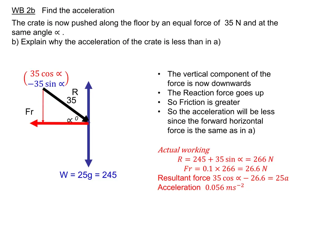 wb 2b find the acceleration the crate