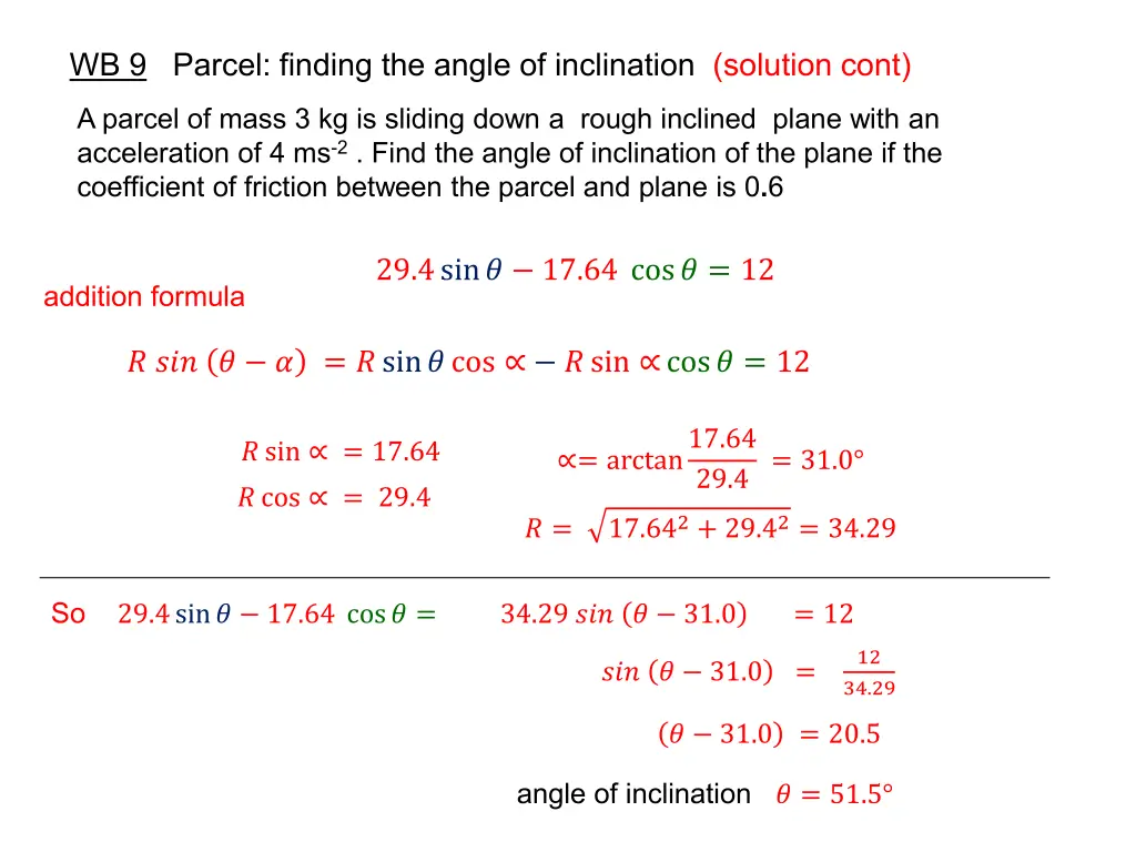 wb 9 parcel finding the angle of inclination 1