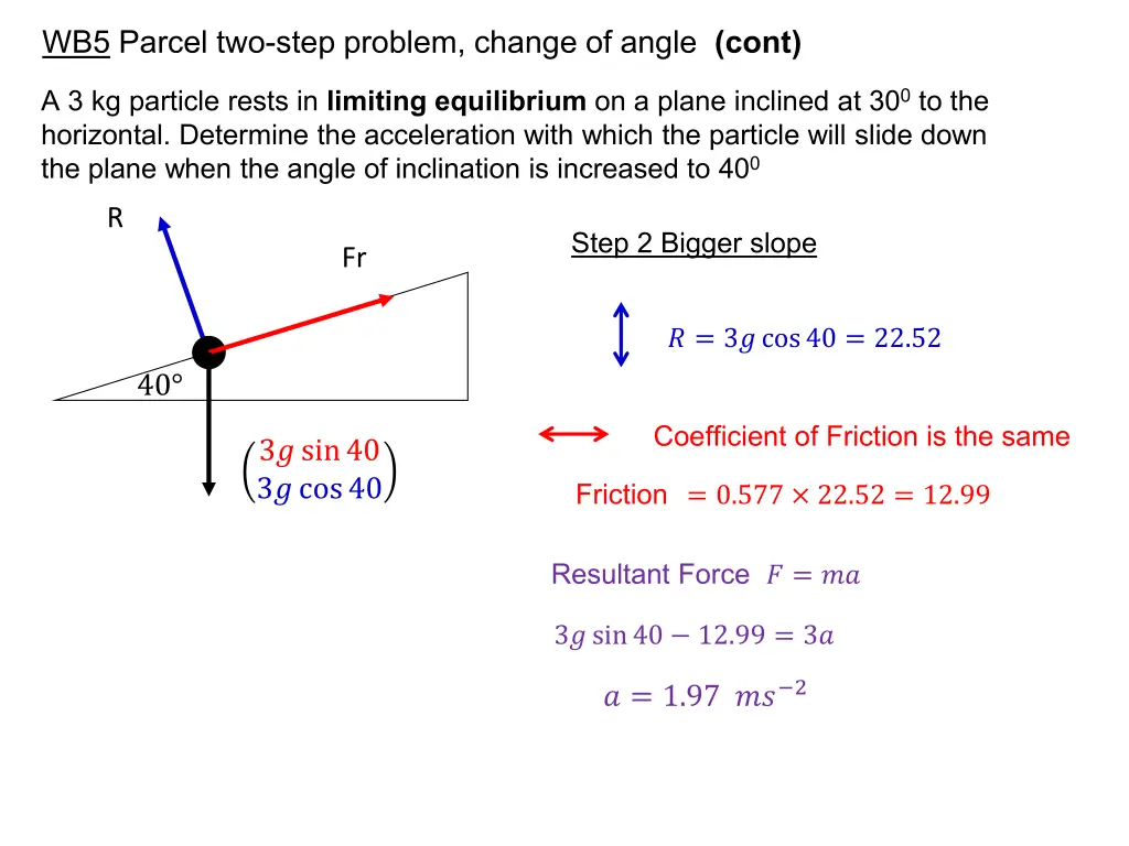 wb5 parcel two step problem change of angle cont