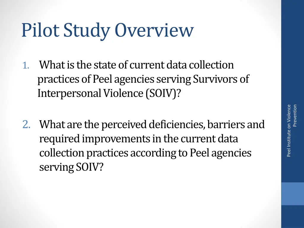 pilot study overview