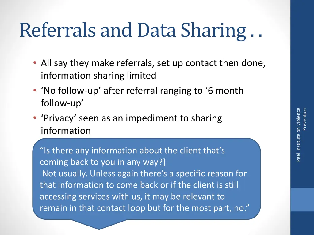 referrals and data sharing