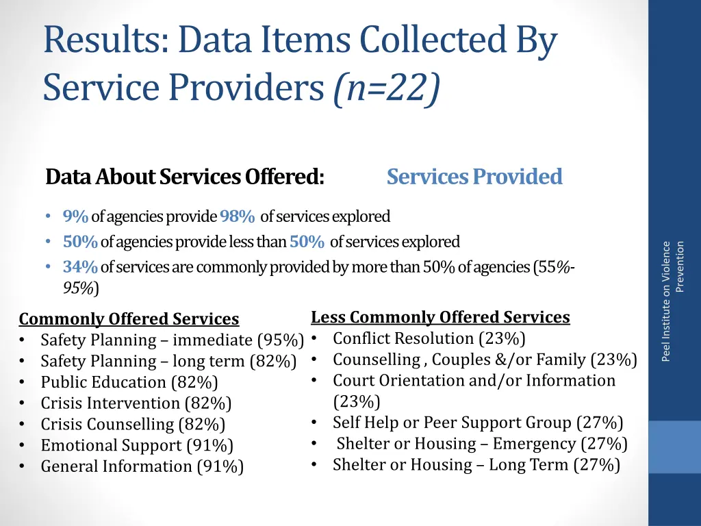 results data items collected by service providers 4