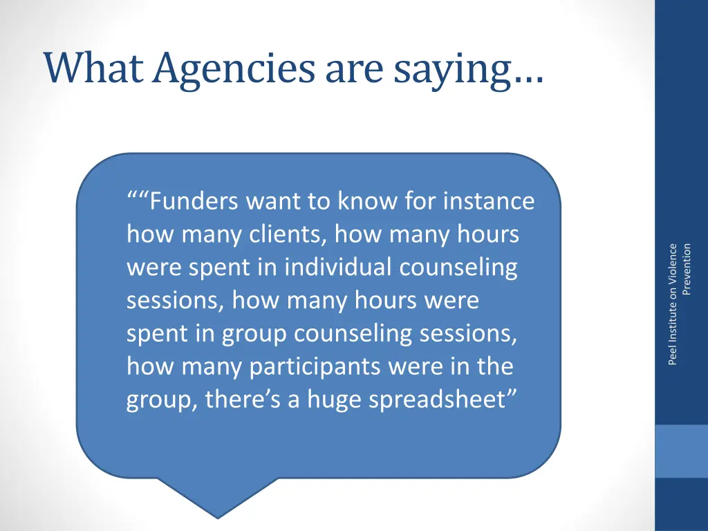 what agencies are saying 1