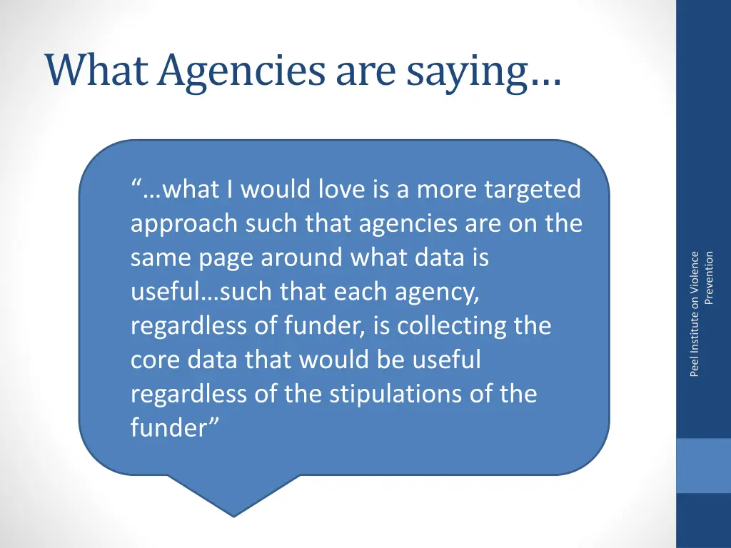 what agencies are saying 3